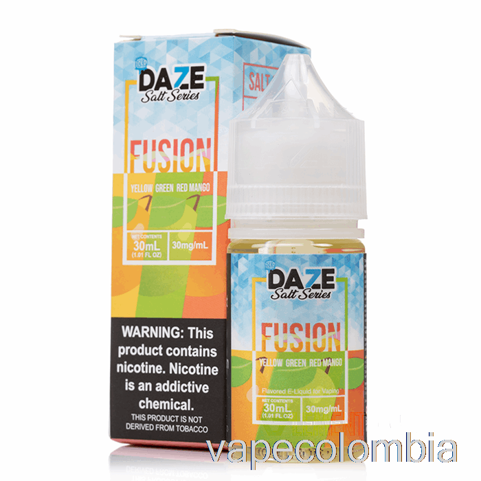 Vape Recargable Iced Amarillo Verde Rojo Mango - 7 Daze Fusion Salt - 30ml 50mg